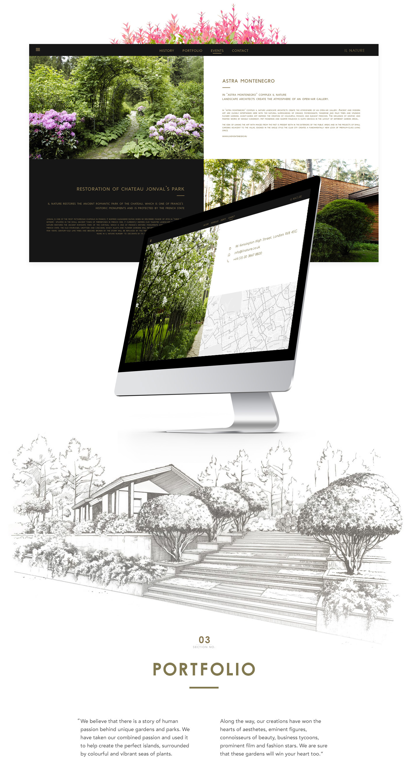 Landscape gardening garden agency Website