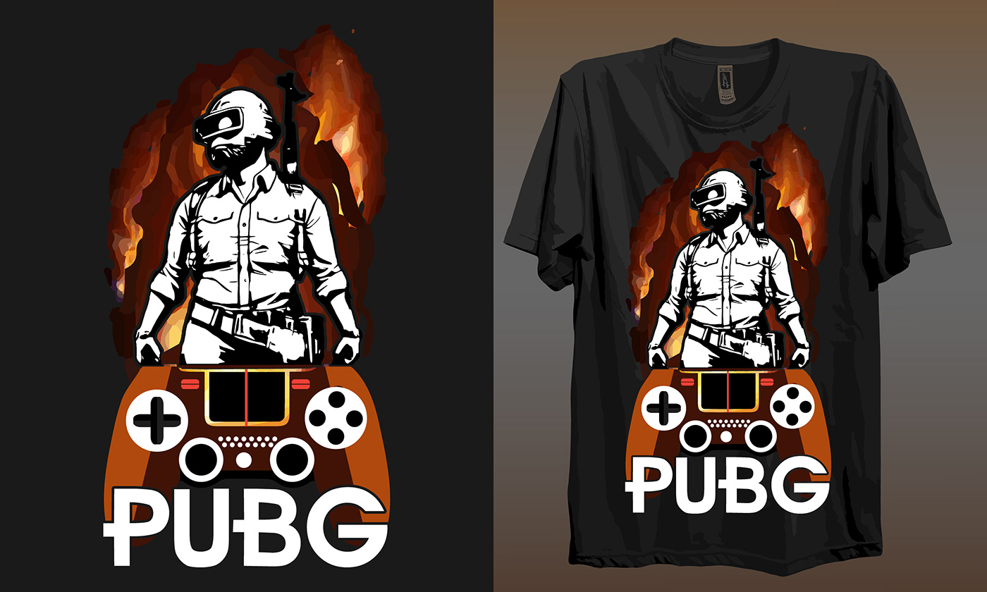 PUBG T-Shirt Design tshirts T-Shirt Design tshirt design Graphic Designer gaming t-shirt design t-shirts Tshirt Design pubg t-shirt