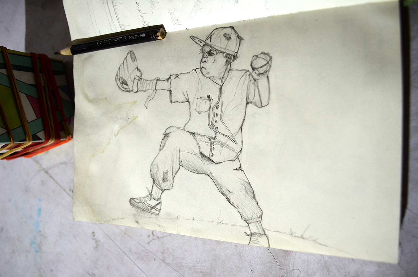 sketch doodles Character Drawing  notebook pencil sports manga story basics