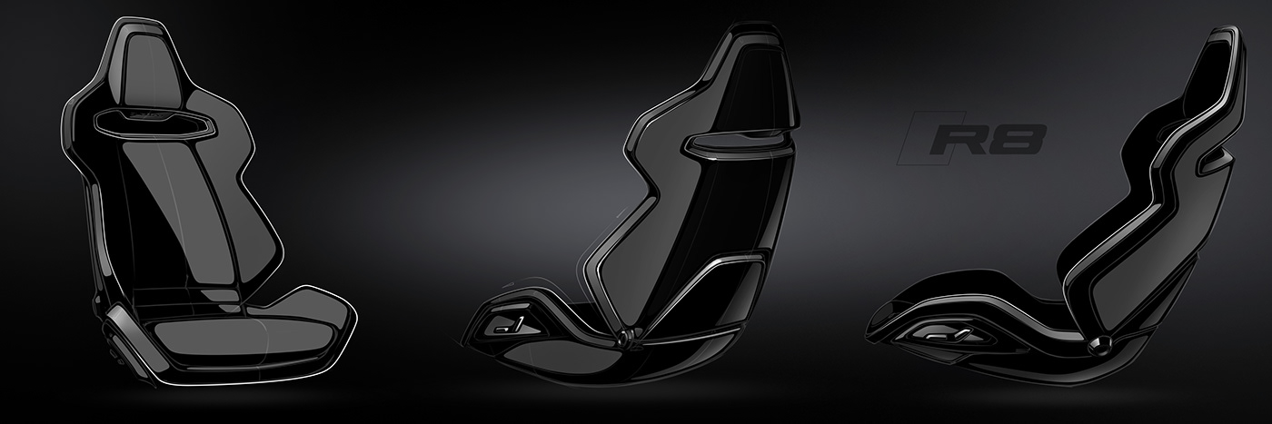 Audi audir8 automotivedesign carsketch industrialdesign productdesign quattro seatdesign sketch transportationdesign