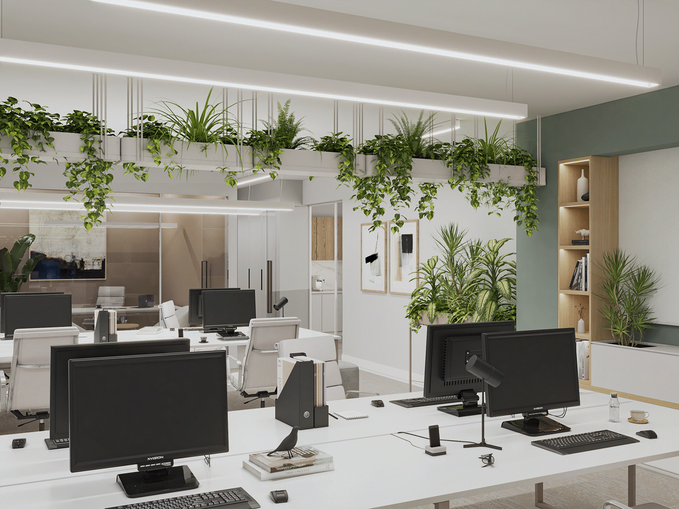interior design  Office Office Design Interior Render 3D modern workspace 3ds max