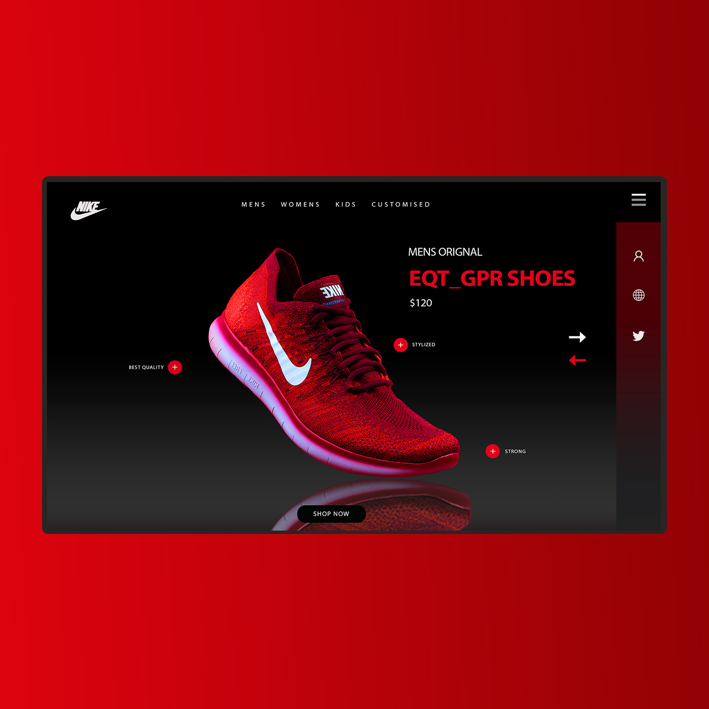 Website UI uiux Website Design Nike shoes