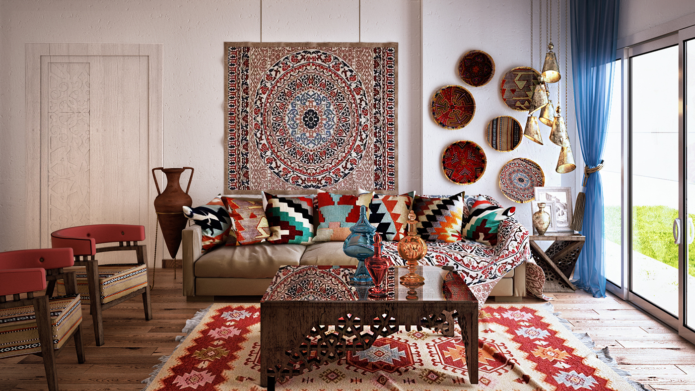 Ethnic Living Room On Behance