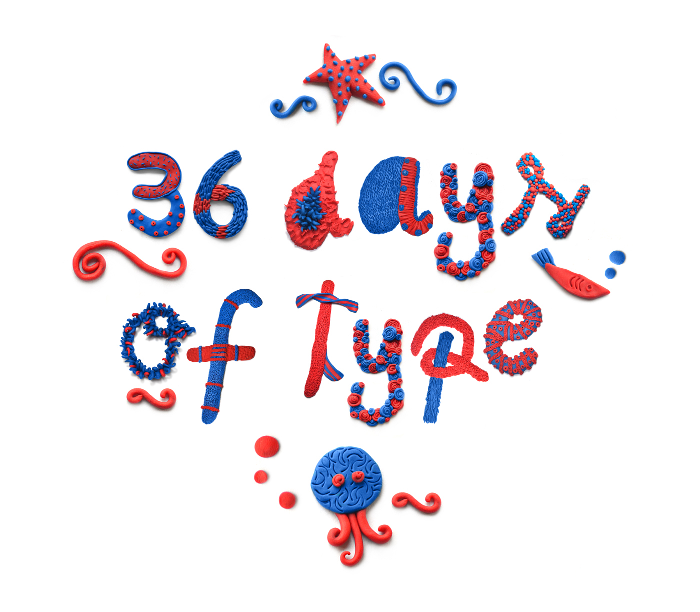 handmade clay 36days 36daysoftype type lettering sea red blue textures alphabet costarica