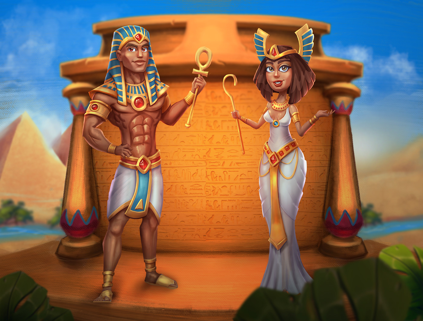 ancient egypt egypt game Game Art misr pharoah pyramids UI UI/UX مصر