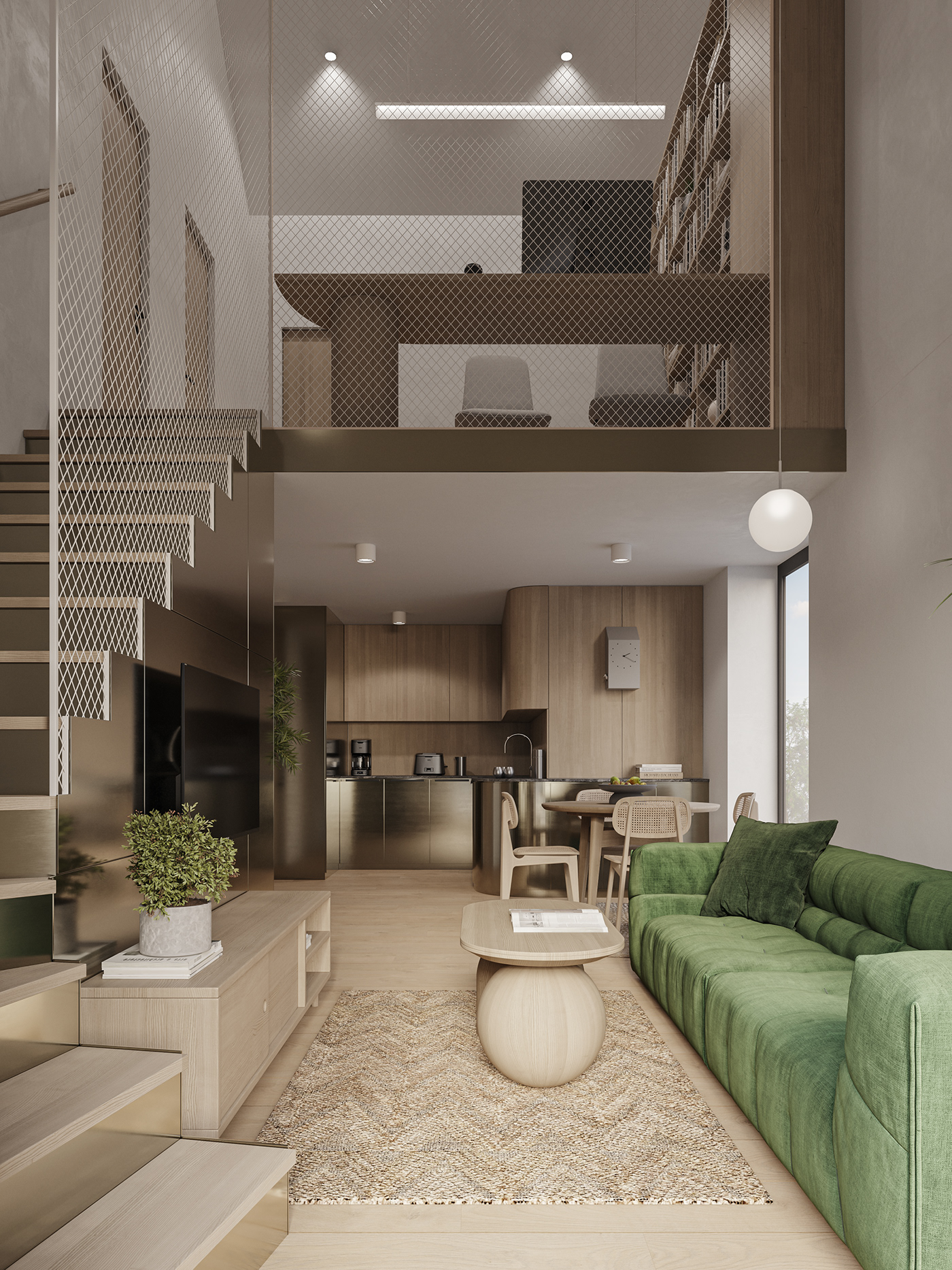 3ds max 3dsmax corona corona render  rendering interior design  Interior living room kitchen Render