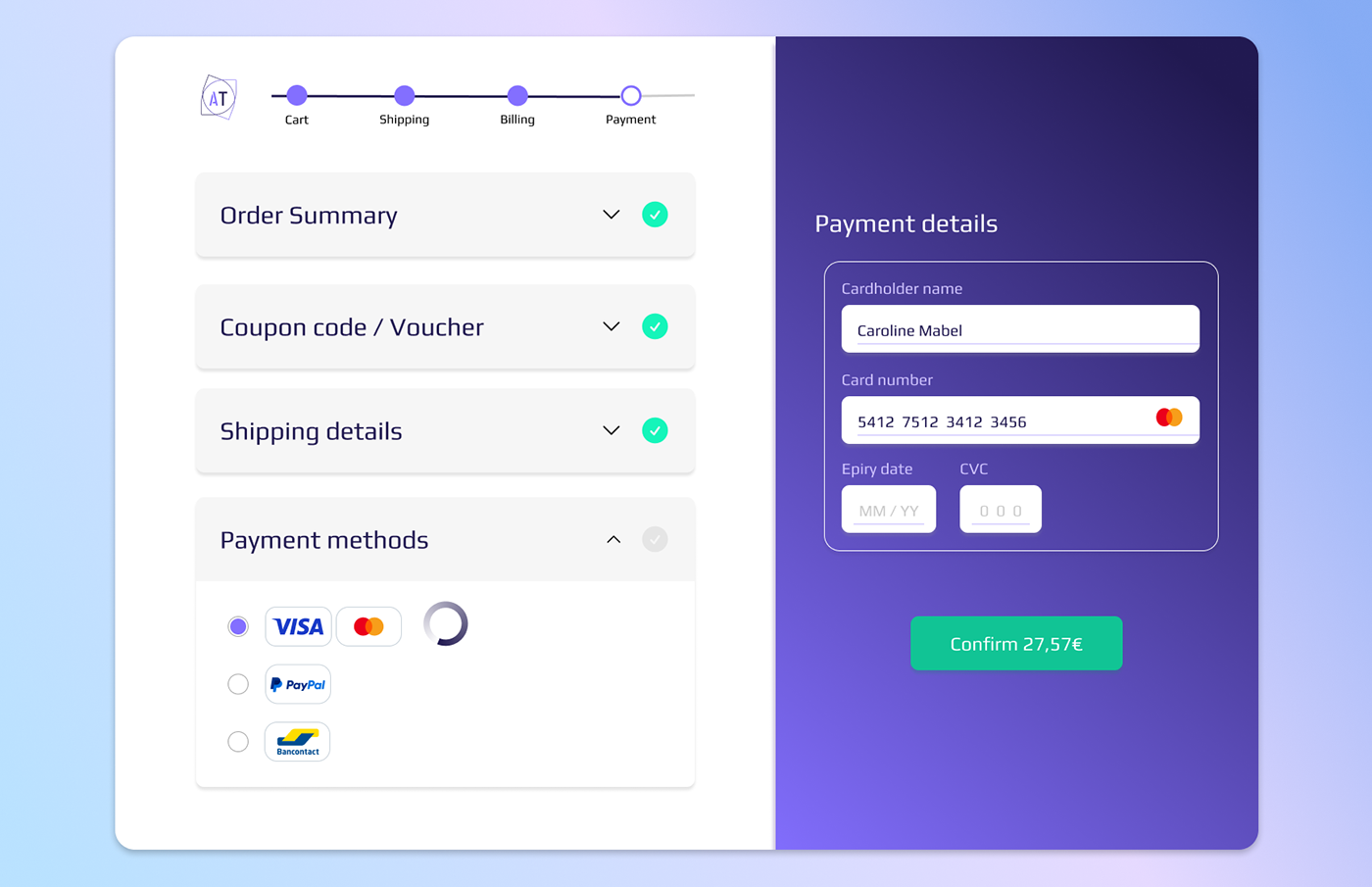 checkout DailyUI challenge creditcard payment UI