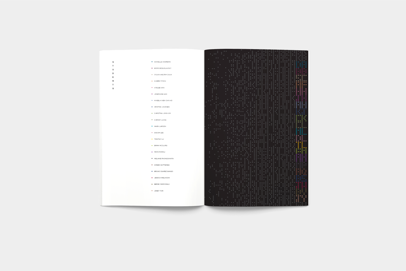 book catalog colors squares Students CMYK DNA