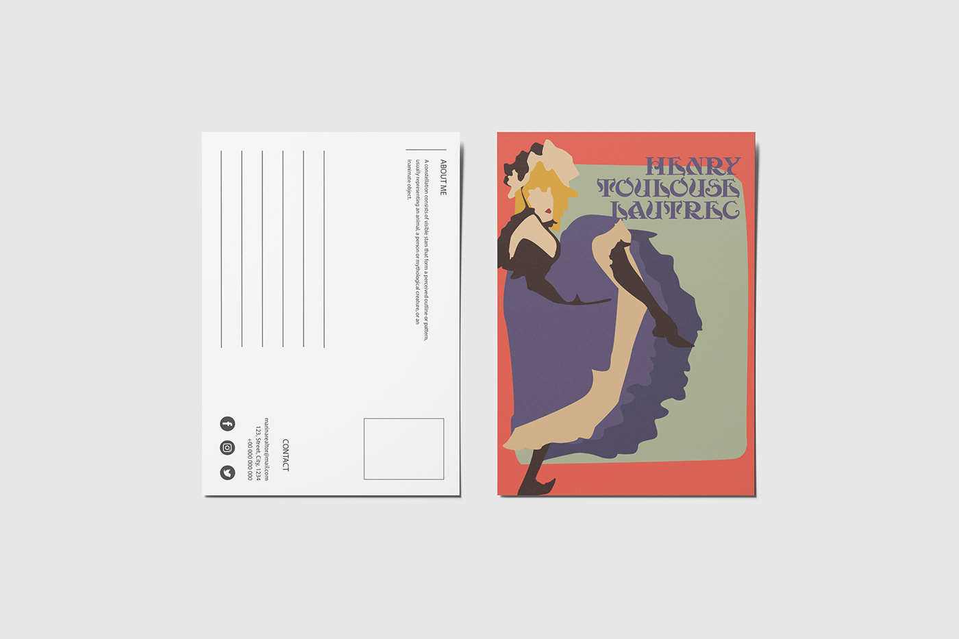 ILLUSTRATION  Digital Art  adobe illustrator Graphic Designer Card Postals henry toulouse lautrec