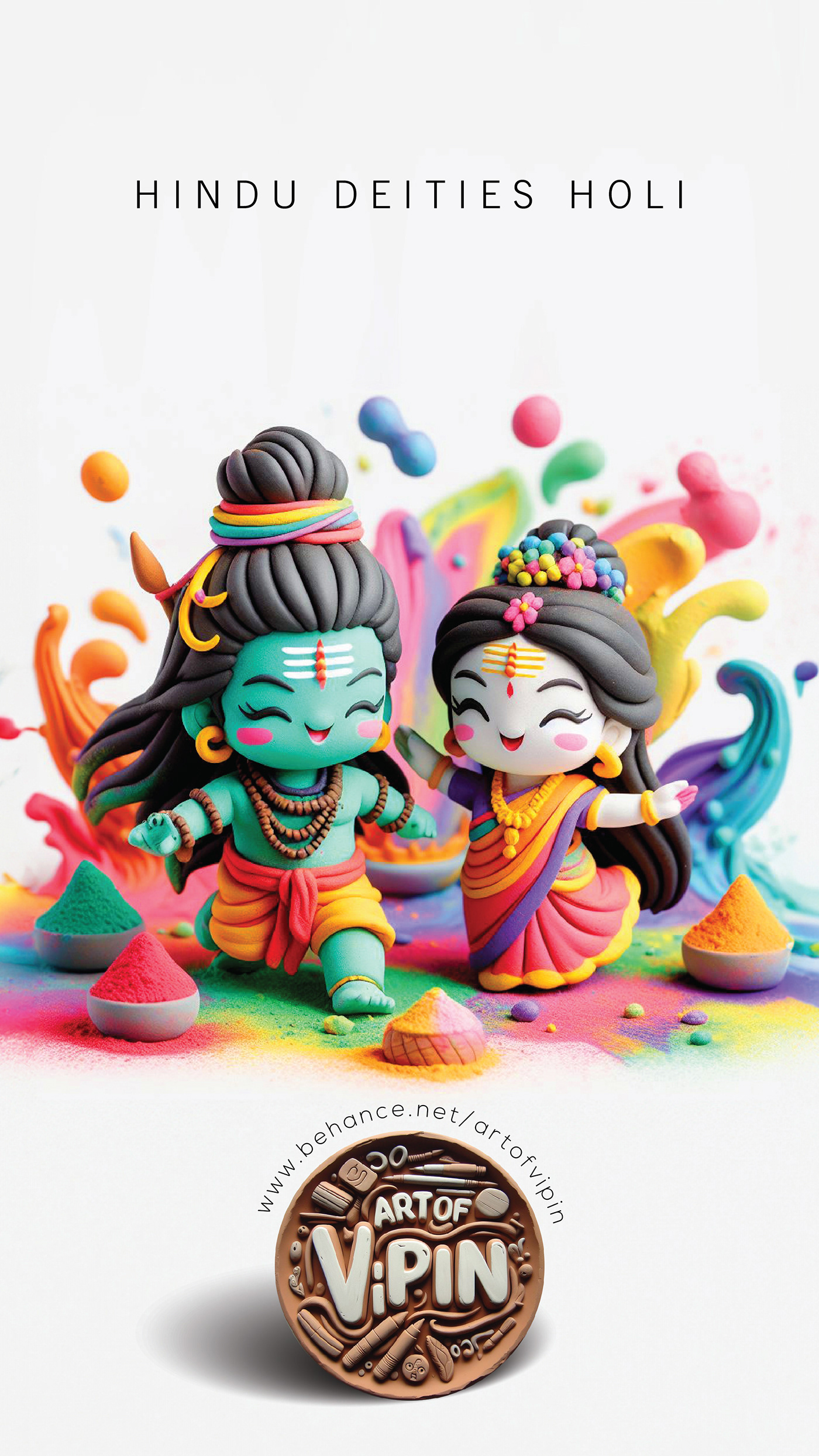 holi Hindu Deities Hindu год India ILLUSTRATION  Digital Art  Clay Modelling sculpture indiangod