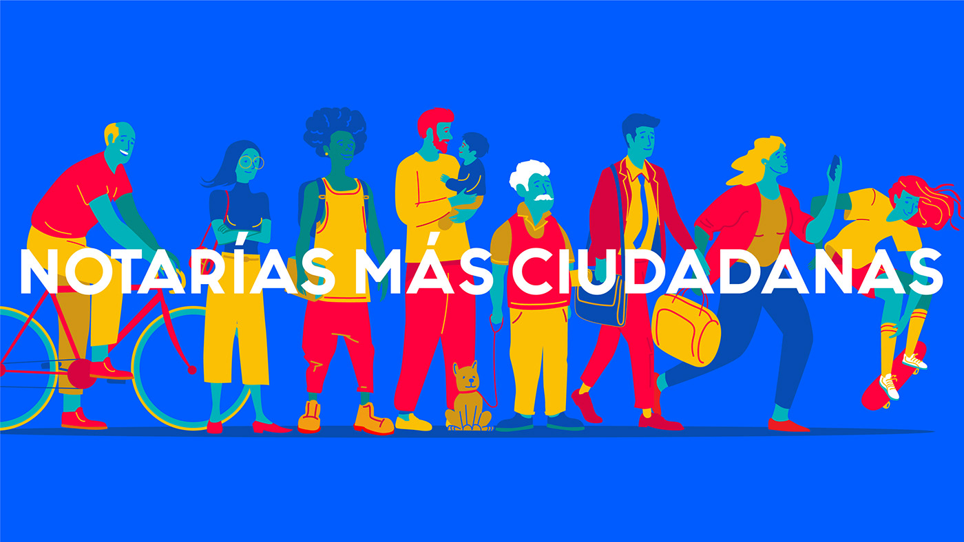 ArtDirection campaign characters chile ILLUSTRATION  Keyvisual notaria notary people Santiago