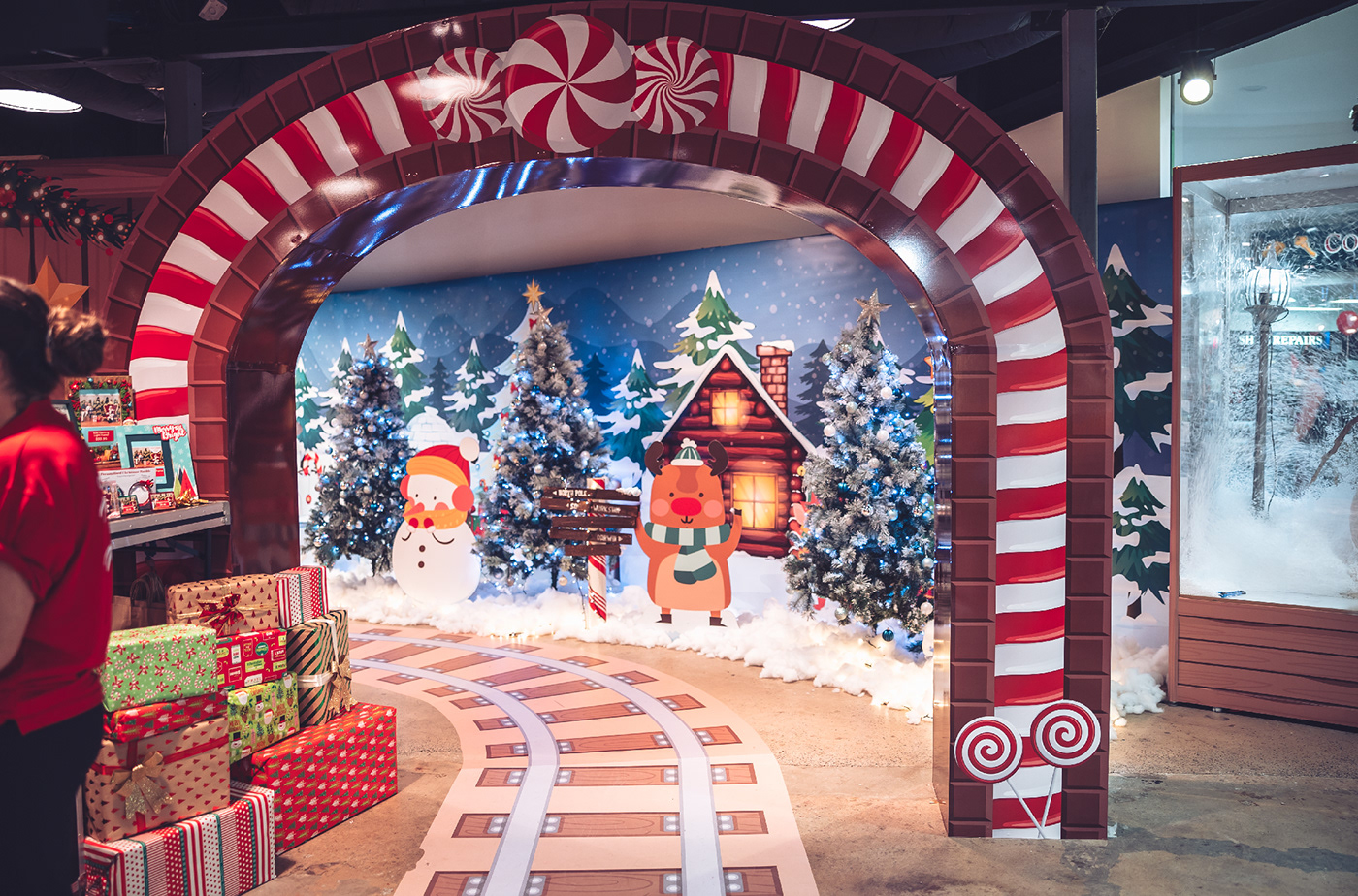 brand Christmas Event installation props santa's workshop set design  Shopping Centre train Winter Wonderland