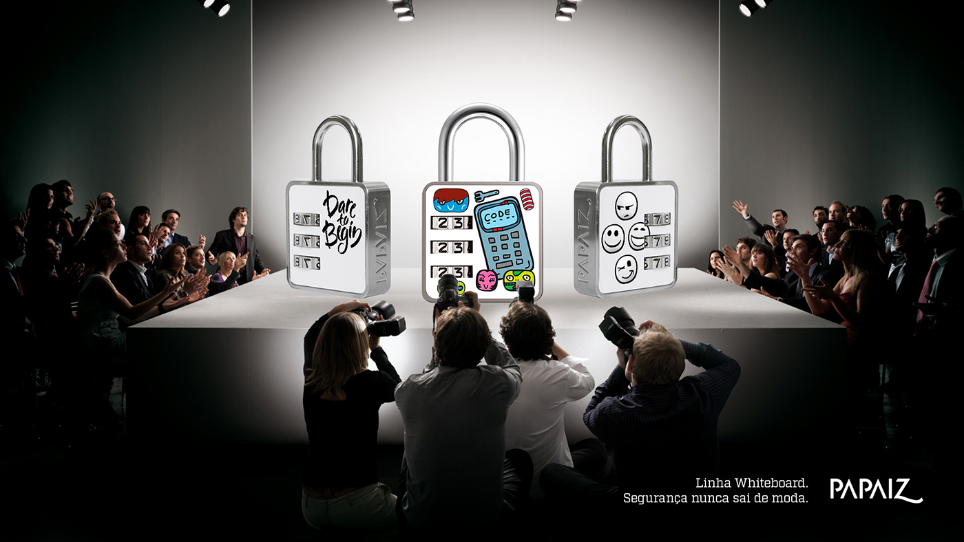 cadeado papaiz locker ad art direction  catwalk product graphic design 