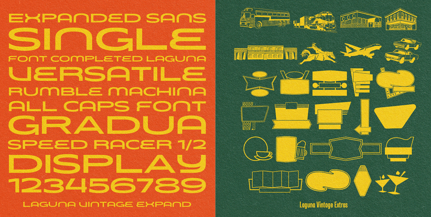 aiyari laguna vintage Script sans condensed expand variable fonts vintage Retro motel