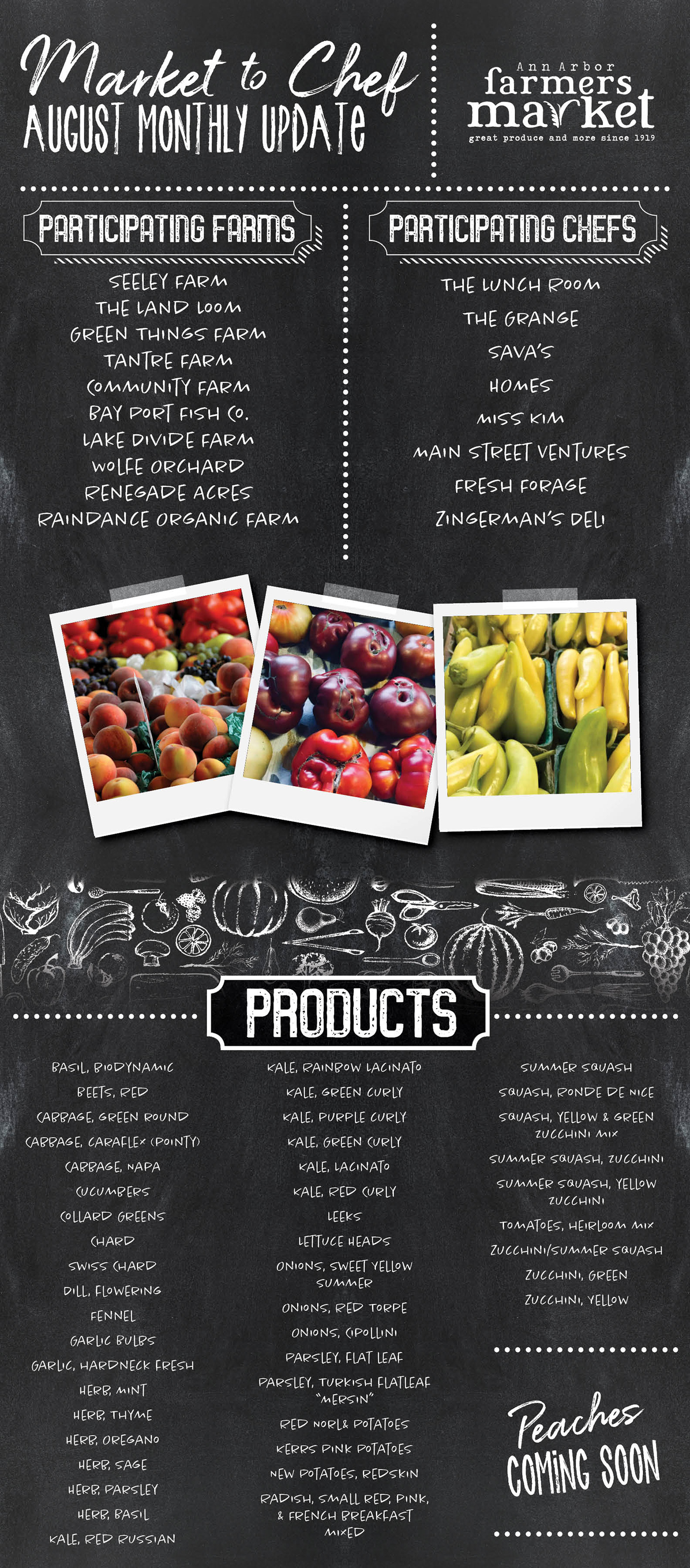 farmers market farm to table menu Grocery restaurant Chalkboard email marketing brochure social media produce