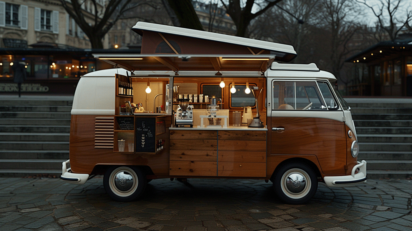 coffee shop Coffee Truck Truck Concept Coffee volkswagen concept design food concept Food truck mug design vintage