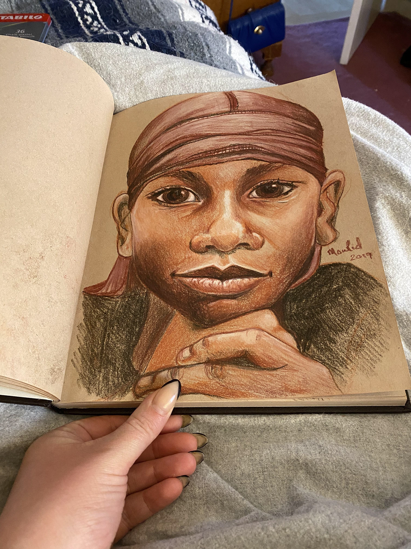 Drawing  pastel portrait