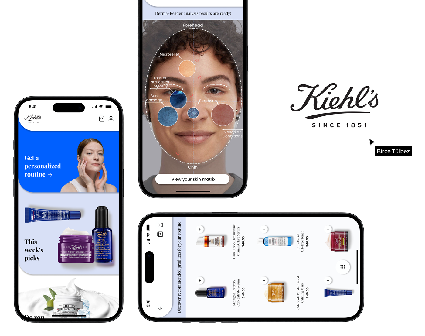 kiehl's app design application skincare Analysis personalized buy cosmetics uix101 DailyUI
