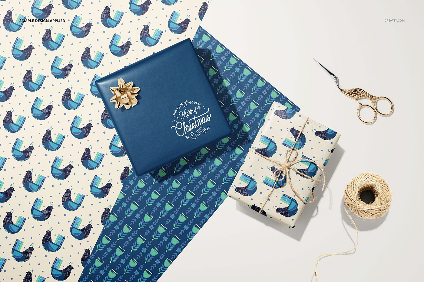 branding  Christmas creatsy mock-up Mockup mockups packing paper template wrapping