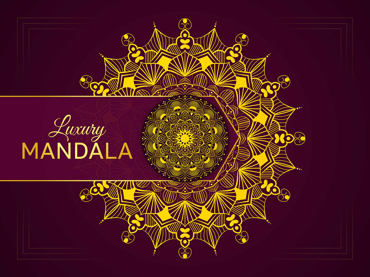 Mandala gold floral ornament ILLUSTRATION  art decoration element background abstract