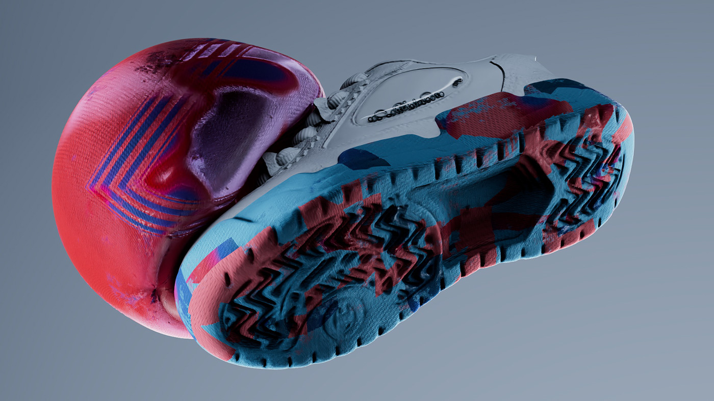 3D ArtDirection branding  Collaboration Fashion  houdini motion motion graphics  redshift shoes
