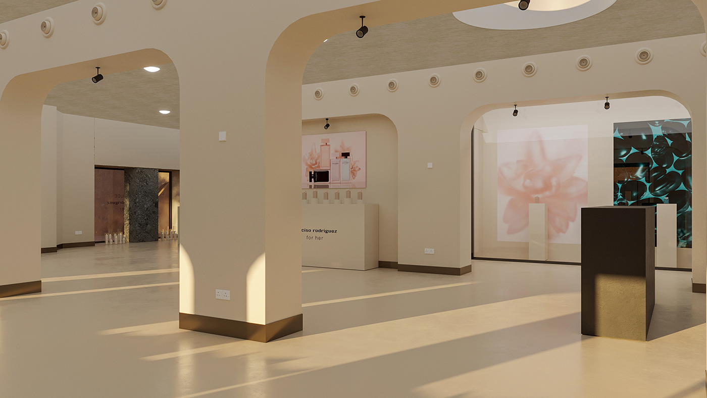 perfume Fragrance cosmetics beauty 3D interior design  Render visualization Event dubai