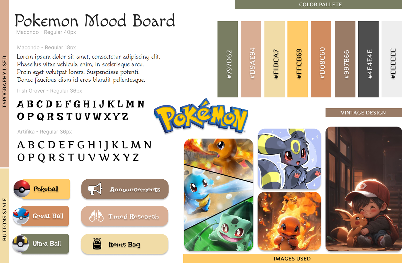 moodboards Moodboard Design Moodboarding moodboard mockup mood board moodboard pokemon go PokemonGO ux/ui Figma