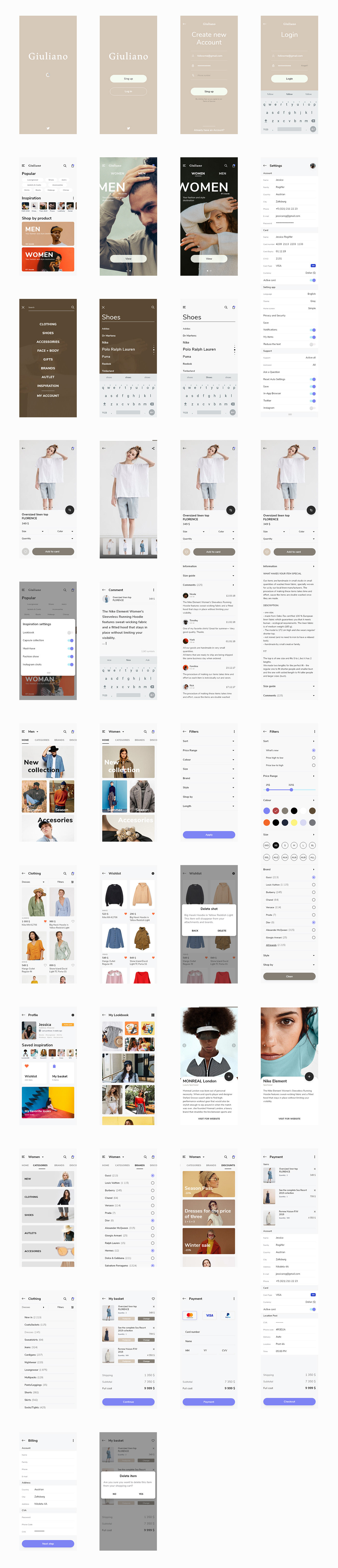 app shop delivery UI ux design mobile minimalizm benahce brands