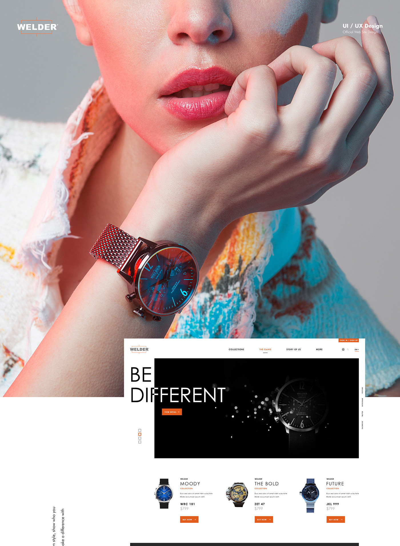 concept cool Fashion  Layout modern UI ux watch Webdesign Website