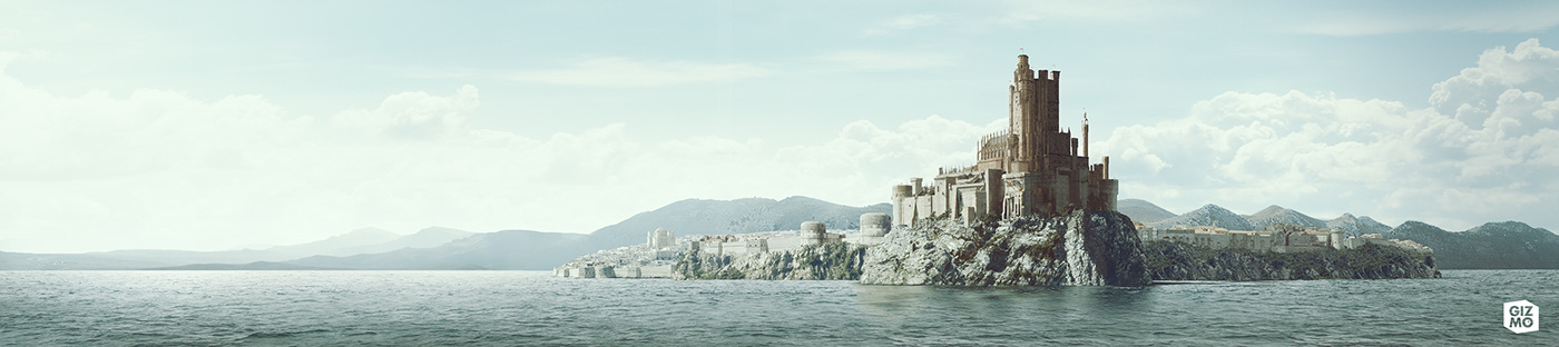 Castle fortress Game of Thrones king's landing Matte Painting photomanipulation gizmo retouch ship tower
