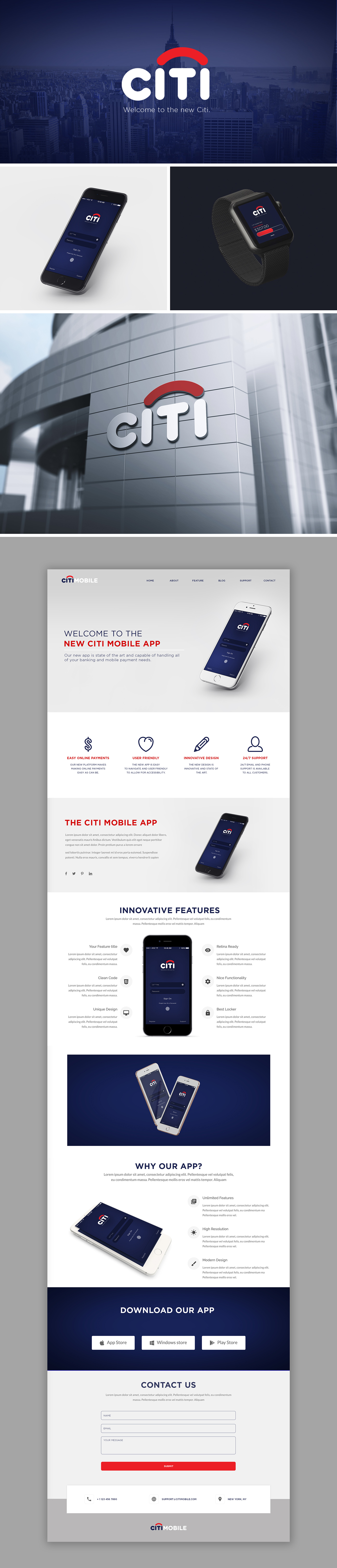 citi Bank banking money app design branding  Logo Design UI ux mobile