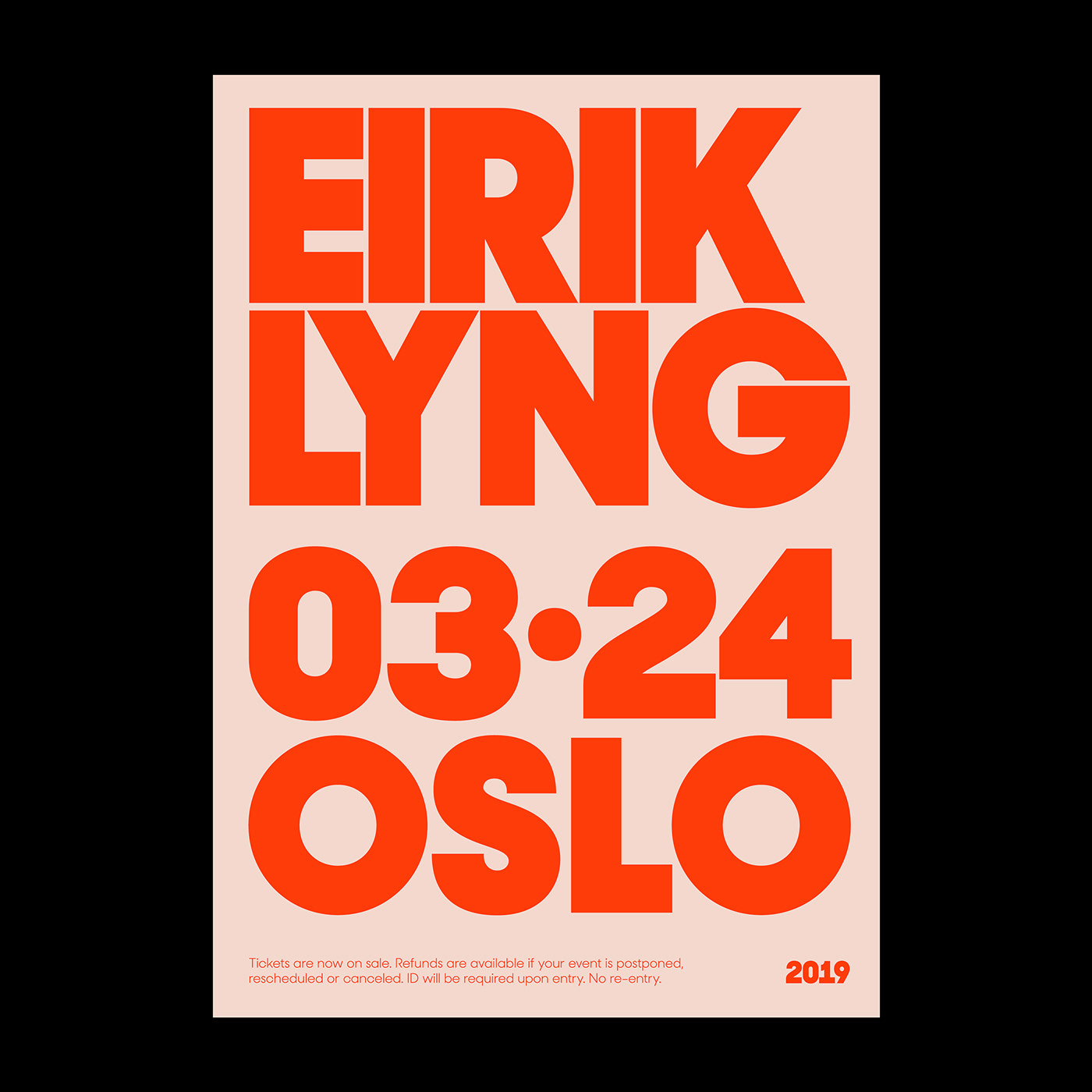 music branding  poster concert system orange Scandinavian bold typography   Merch