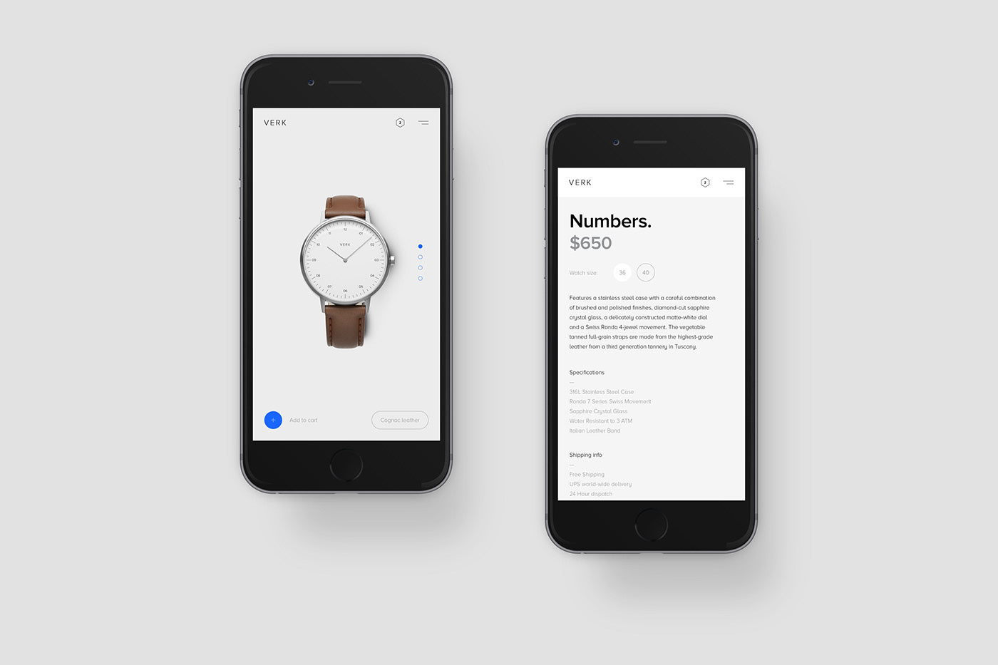 Web watch Responsive UI webshop minimalist Scandinavian nordic Sweden