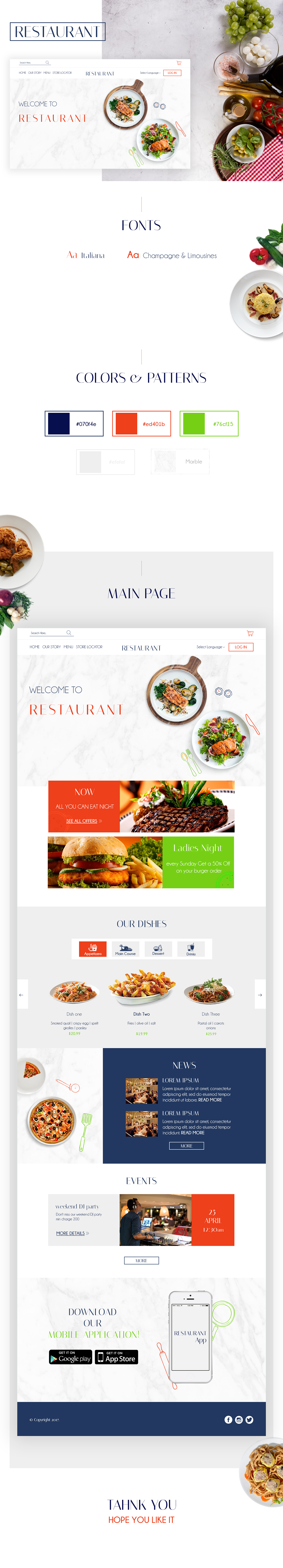 UI restaurant Web Design 
