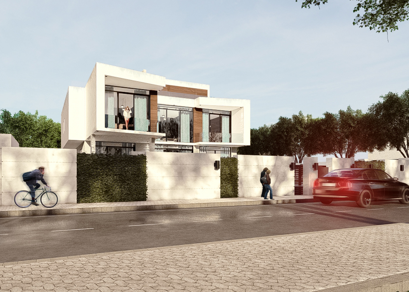3ds max architecture exterior exterior design lumion modern Pool Render Villa visualization