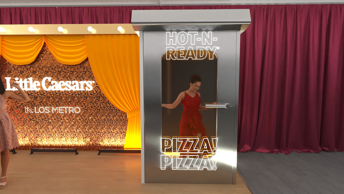 Little Caesars Pizza interactive PhotoOpportunity activation booth Stand Caesars LOS METRO PREMIO METRO