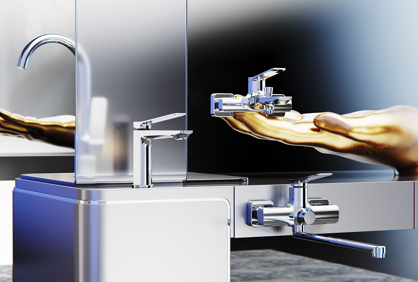 3D Rendering product visualization Render Faucet bathroom CGI visualization keyshot concept visual