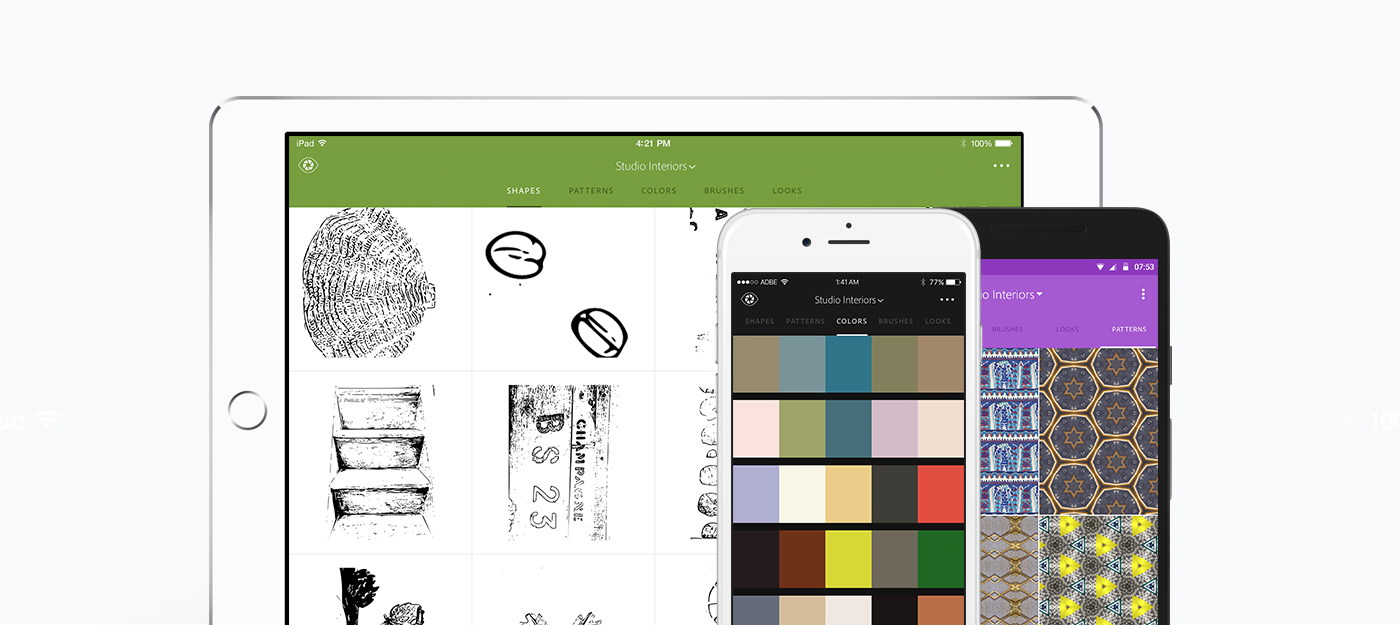 adobe Mobile app android ios capture cc Creative Cloud vector shapes color assets