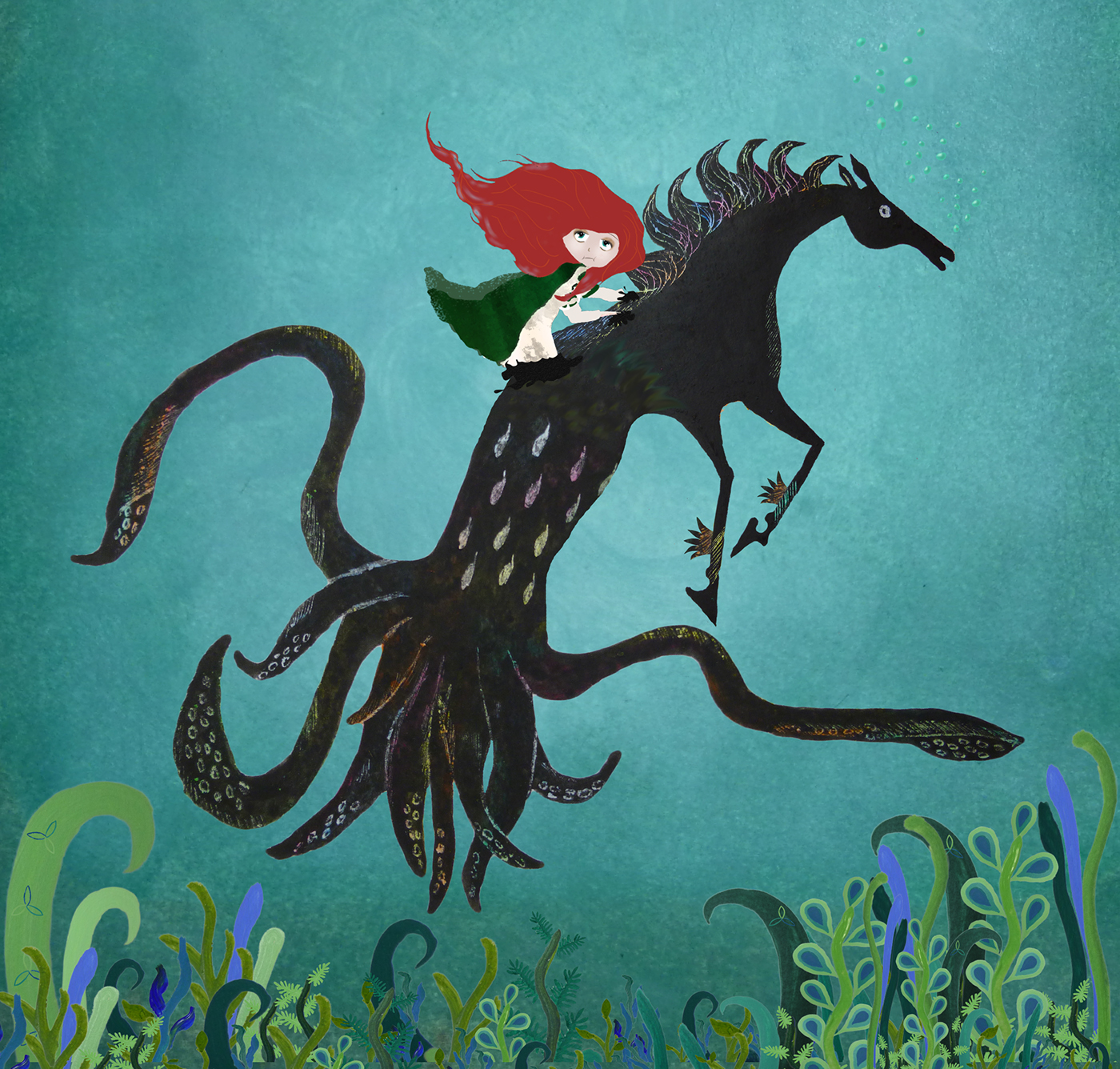 kelpie horse waterhorse black irish Folklore Celtic