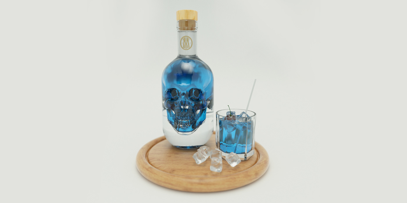 skull poison Packaging logo brand branding  drink alcohol lettering smoke