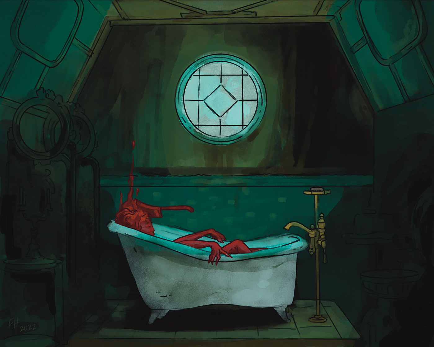 Crimson Peak Hellboy movie art repaint Procreate digital illustration concept art digital
