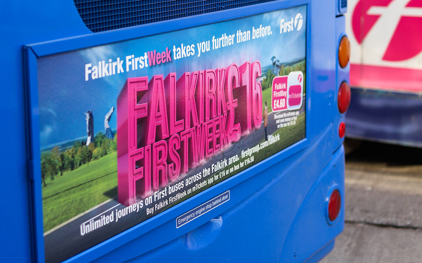 first bus campaign ticket 3D typography   map retouching  leaflet print