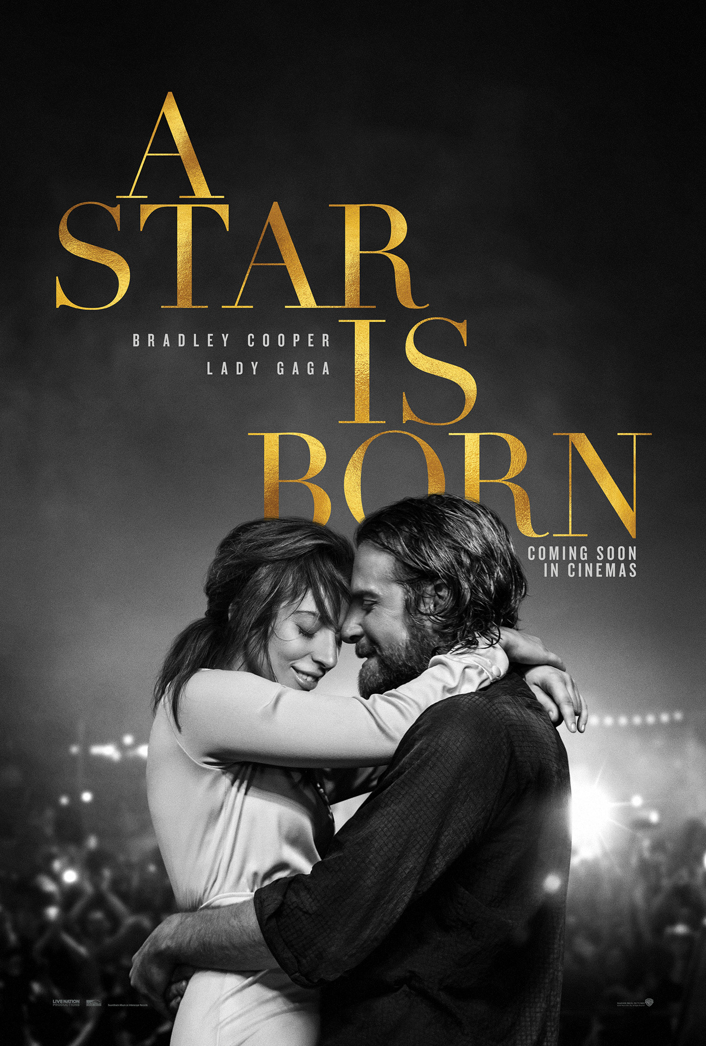 star is born Lady Gaga bradley cooper poster one sheet key art movie poster Stefanie Germanotta shallow design