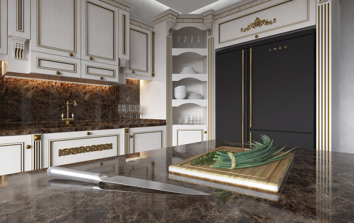kitchen interior design  architectural visualization visualization rendering 3D Rendering 3ds max vray