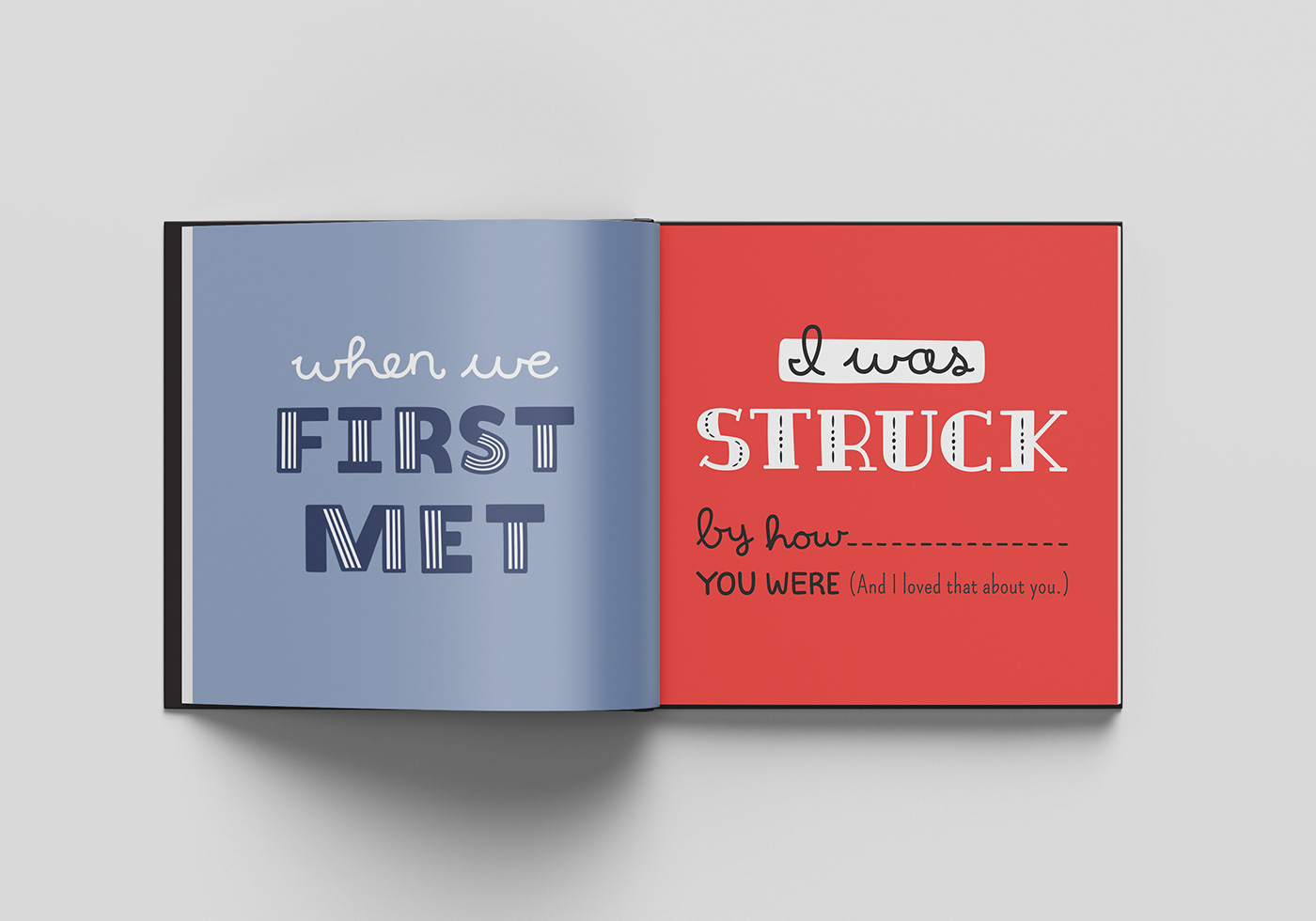 anniversary book couple gift lettering Love marriage vector