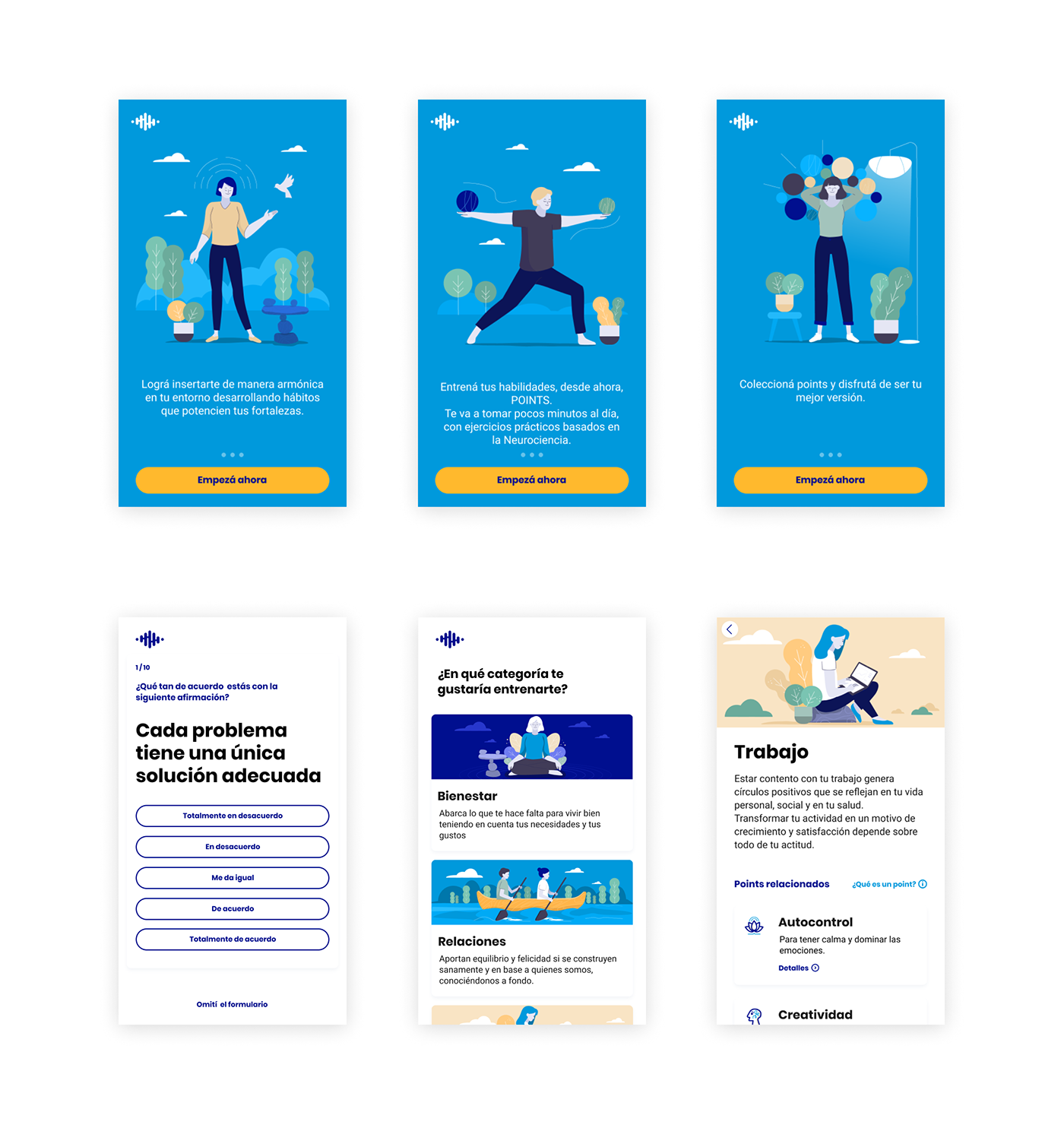 design Design Sprint Health identity illustrations Mobile app Productivity UI ux Wellness