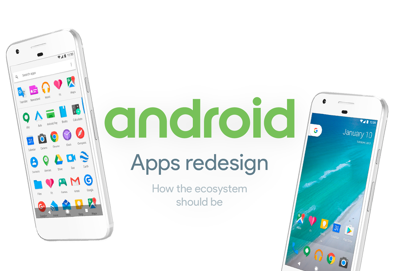google android redesign concept apps material product Icon UI ux
