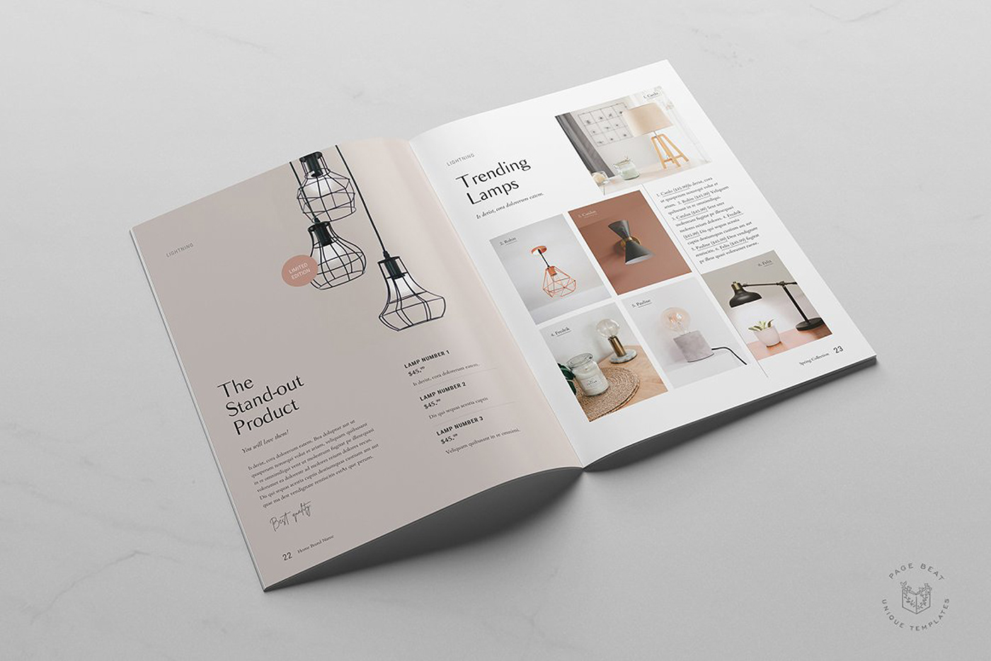 catalog Catalogue Creative Brochure design home InDesign Interior Layout linesheet product