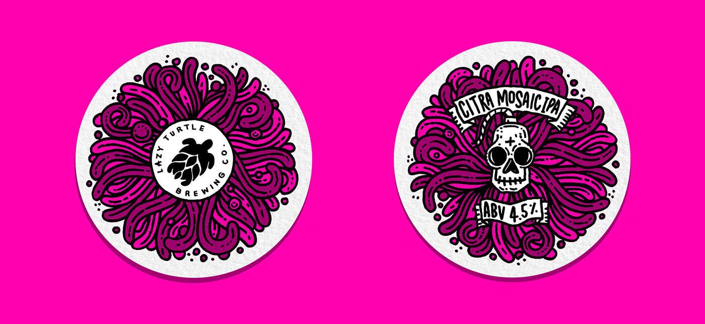 beer brand colour pirate skulls doodle ILLUSTRATION 