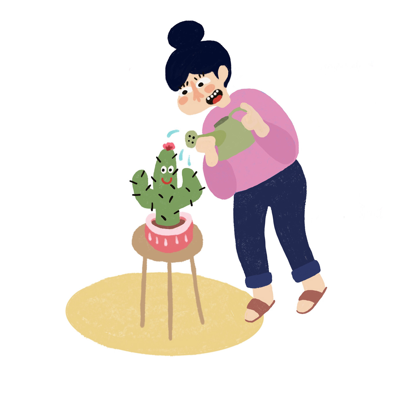art cactus Character funny ILLUSTRATION  Procreate vector